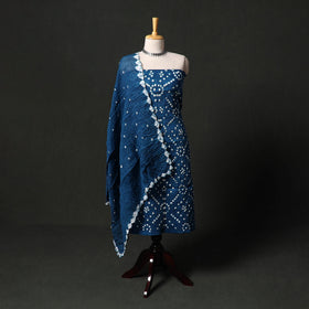Kutch tie-dye satin cotton bandhani 3pc unstitched dress