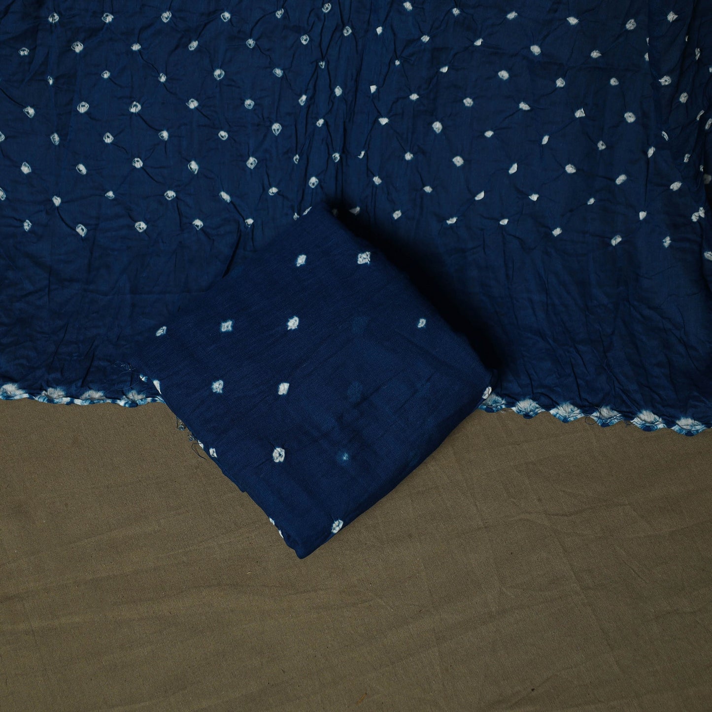 Kutch tie-dye satin cotton bandhani 3pc unstitched dress