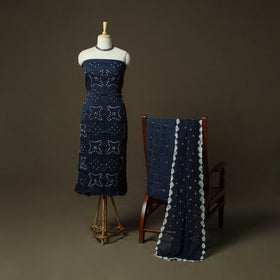 Kutch tie-dye satin cotton bandhani 3pc unstitched dress