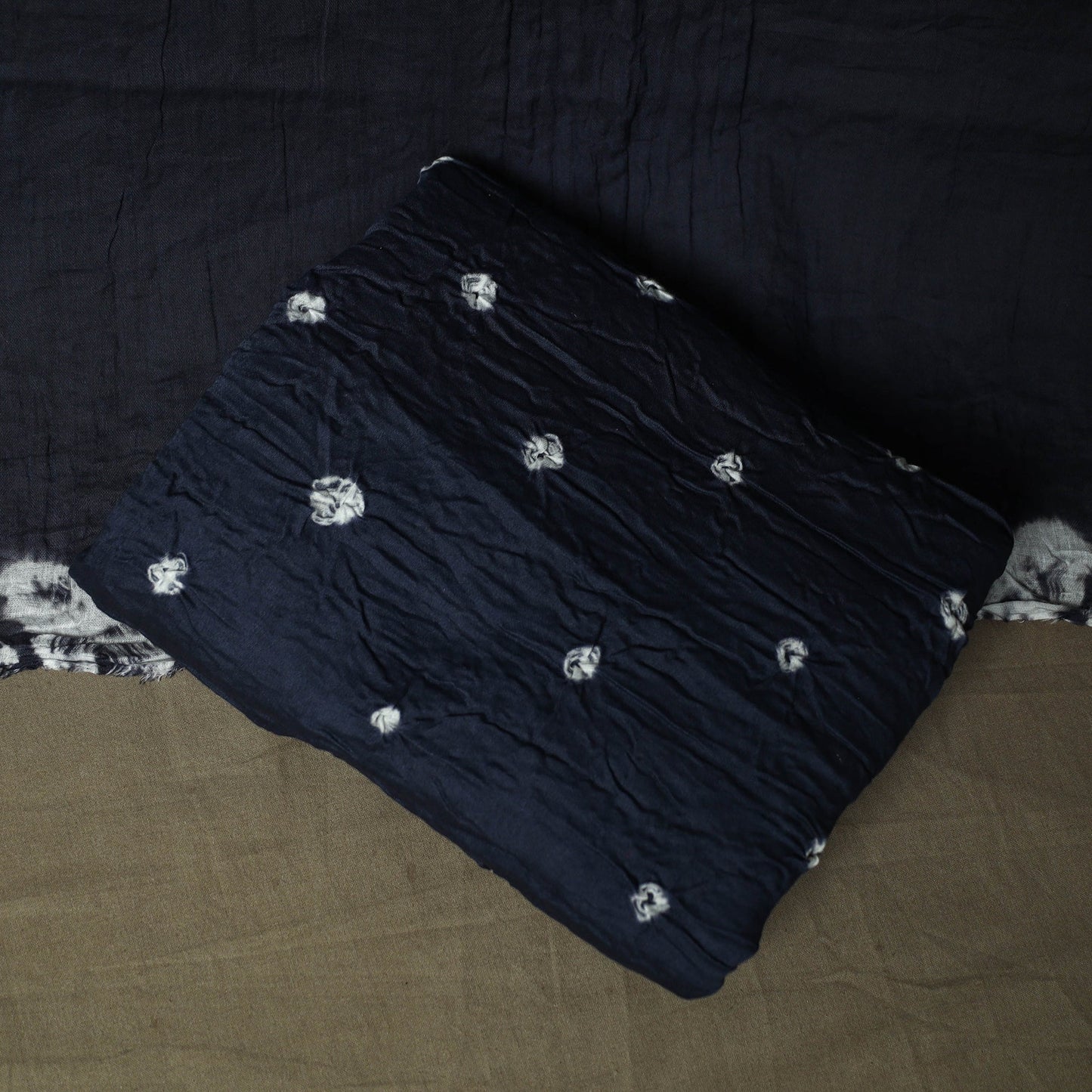 Kutch tie-dye satin cotton bandhani 3pc unstitched dress