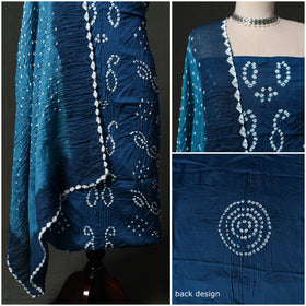 Kutch tie-dye satin cotton bandhani 3pc unstitched dress