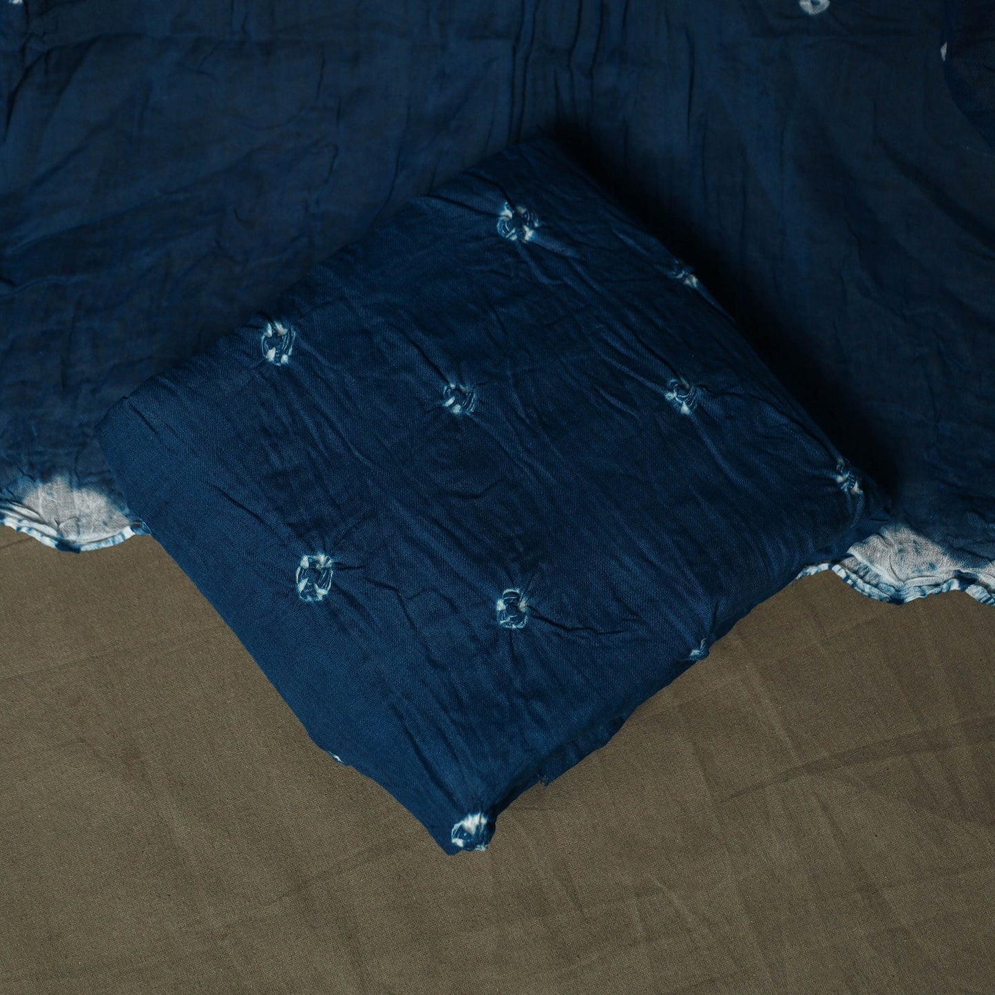 Kutch tie-dye satin cotton bandhani 3pc unstitched dress