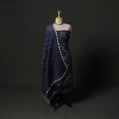 Kutch tie-dye satin cotton bandhani 3pc unstitched dress