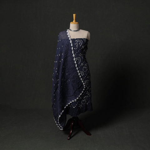 Kutch tie-dye satin cotton bandhani 3pc unstitched dress