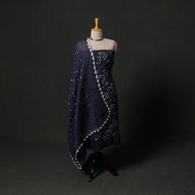 Kutch tie-dye satin cotton bandhani 3pc unstitched dress