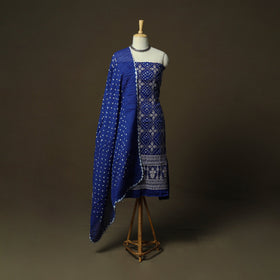 Kutch tie-dye satin cotton bandhani 3pc unstitched dress