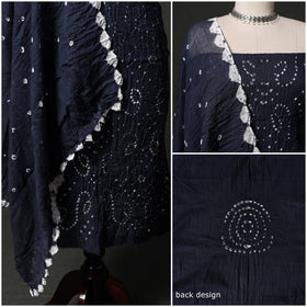 Kutch tie-dye satin cotton bandhani 3pc unstitched dress