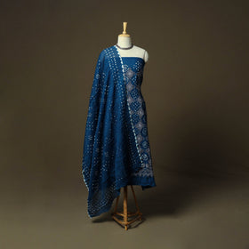 Kutch tie-dye satin cotton bandhani 3pc unstitched dress