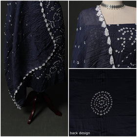 Kutch tie-dye satin cotton bandhani 3pc unstitched dress