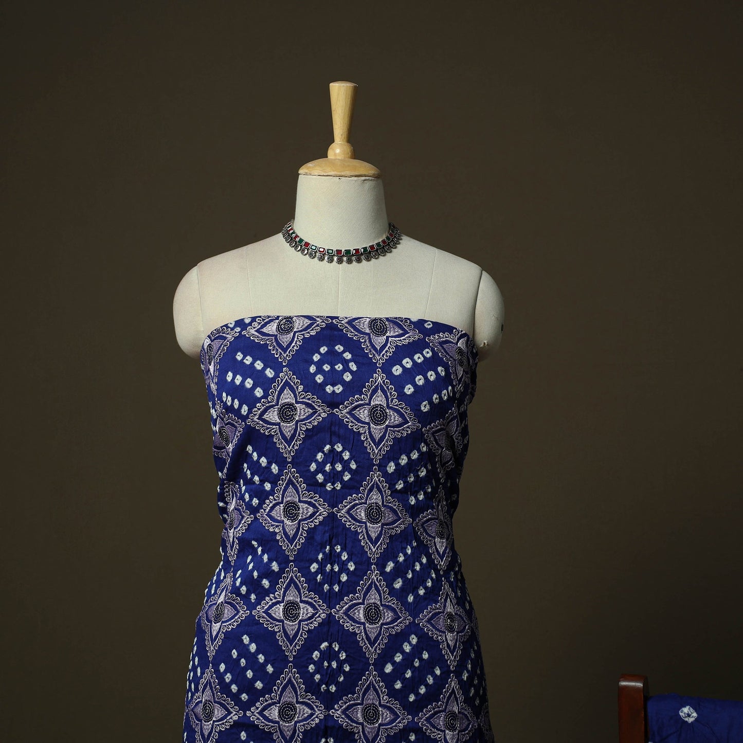 Kutch tie-dye satin cotton bandhani 3pc unstitched dress