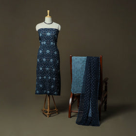 Kutch tie-dye satin cotton bandhani 3pc unstitched dress