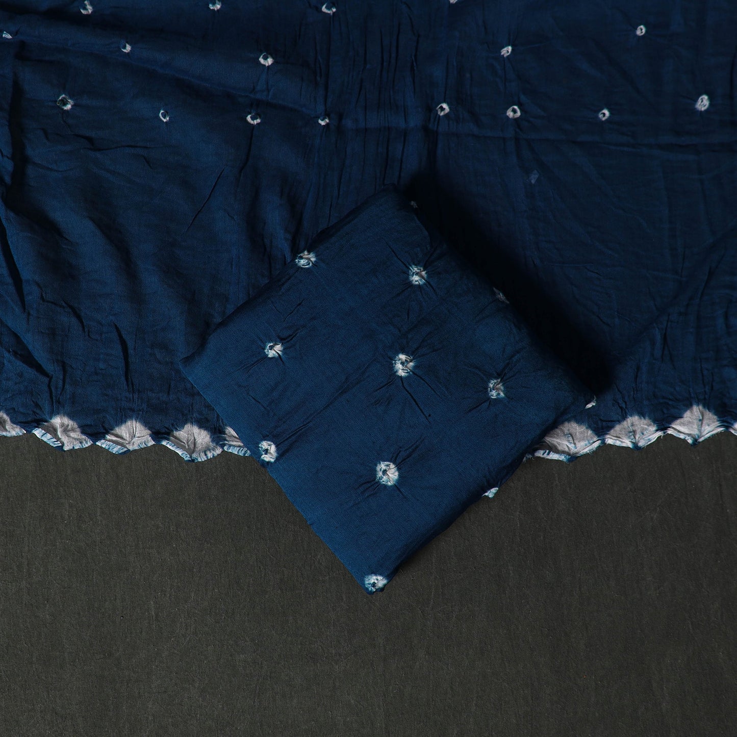 Kutch tie-dye satin cotton bandhani 3pc unstitched dress