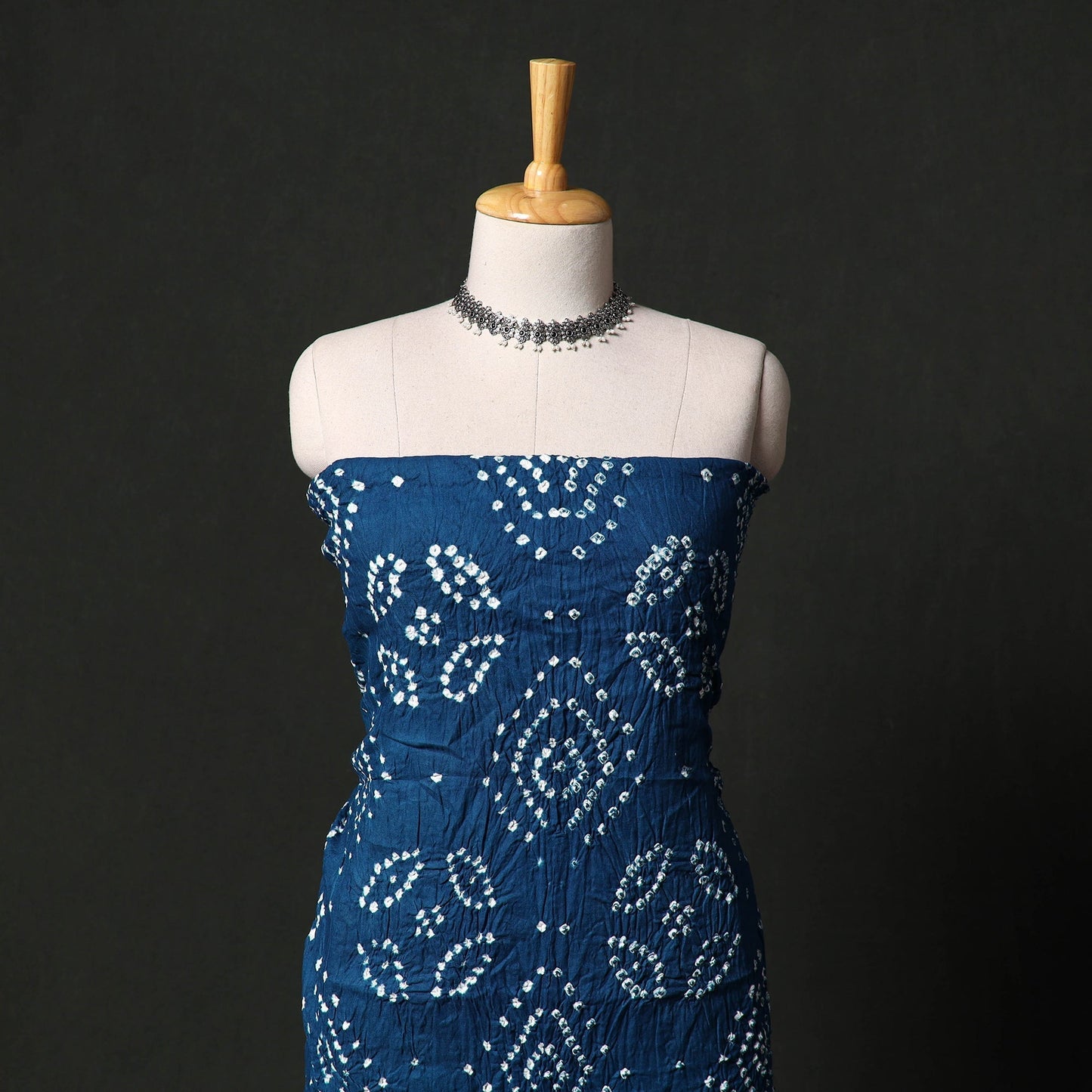 Kutch tie-dye satin cotton bandhani 3pc unstitched dress