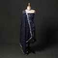 Kutch tie-dye satin cotton bandhani 3pc unstitched dress