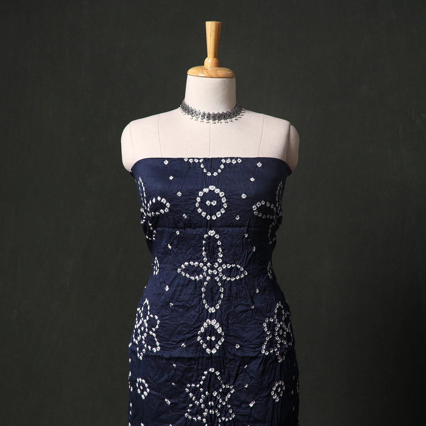 Kutch tie-dye satin cotton bandhani 3pc unstitched dress