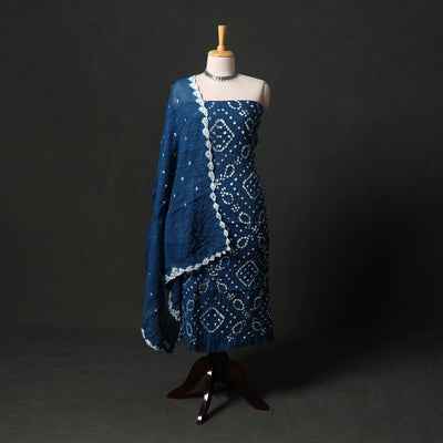 Kutch tie-dye satin cotton bandhani 3pc unstitched dress