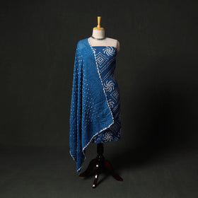 Kutch tie-dye satin cotton bandhani 3pc unstitched dress