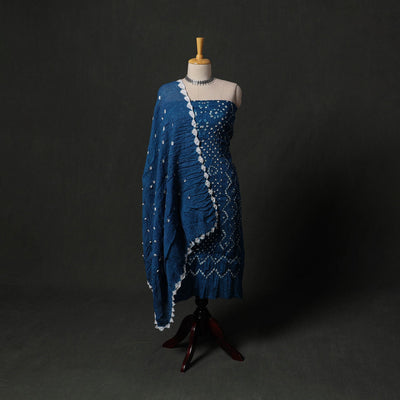 Kutch tie-dye satin cotton bandhani 3pc unstitched dress