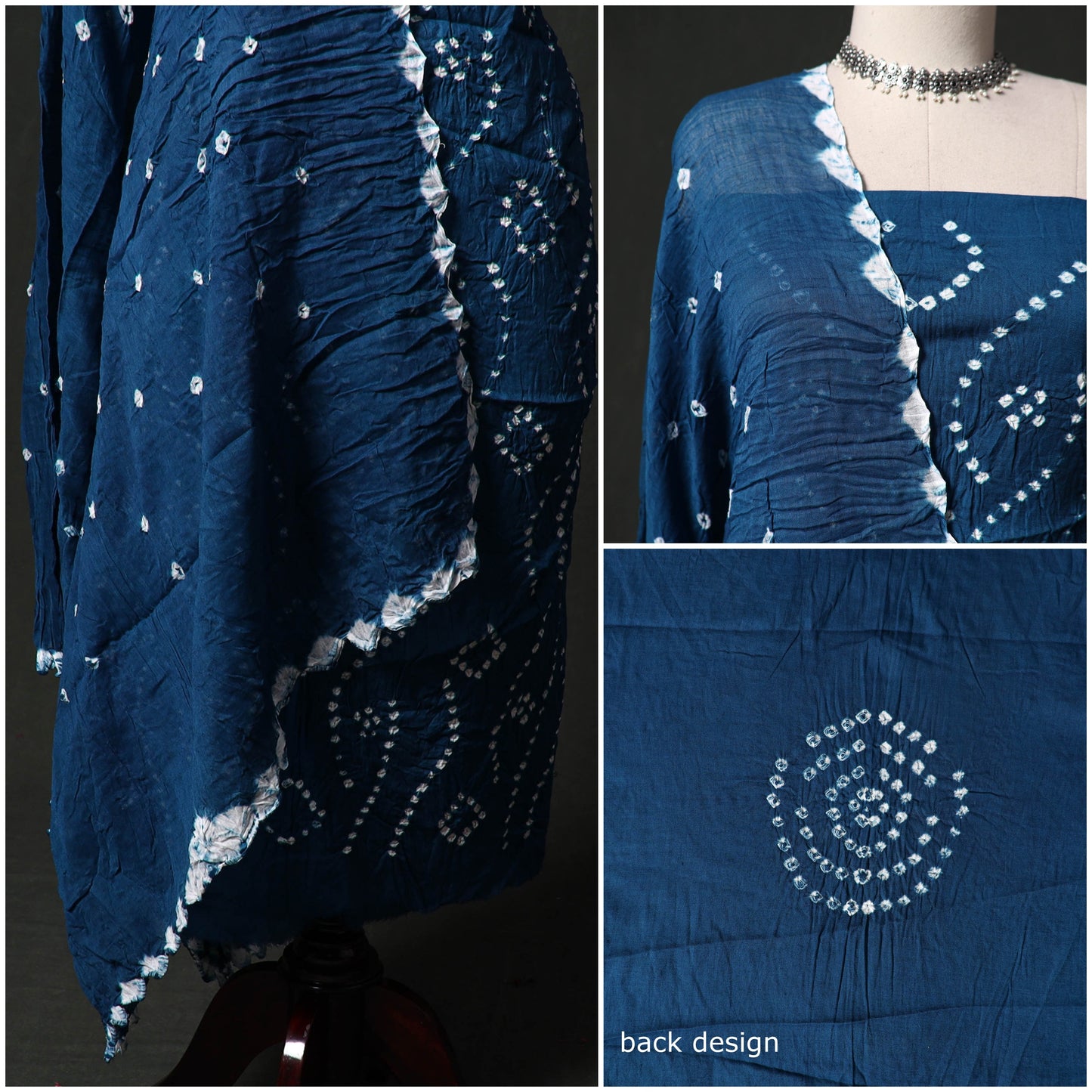 Kutch tie-dye satin cotton bandhani 3pc unstitched dress