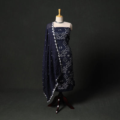 Kutch tie-dye satin cotton bandhani 3pc unstitched dress