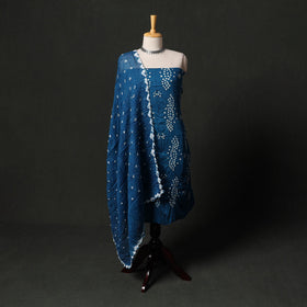 Kutch tie-dye satin cotton bandhani 3pc unstitched dress