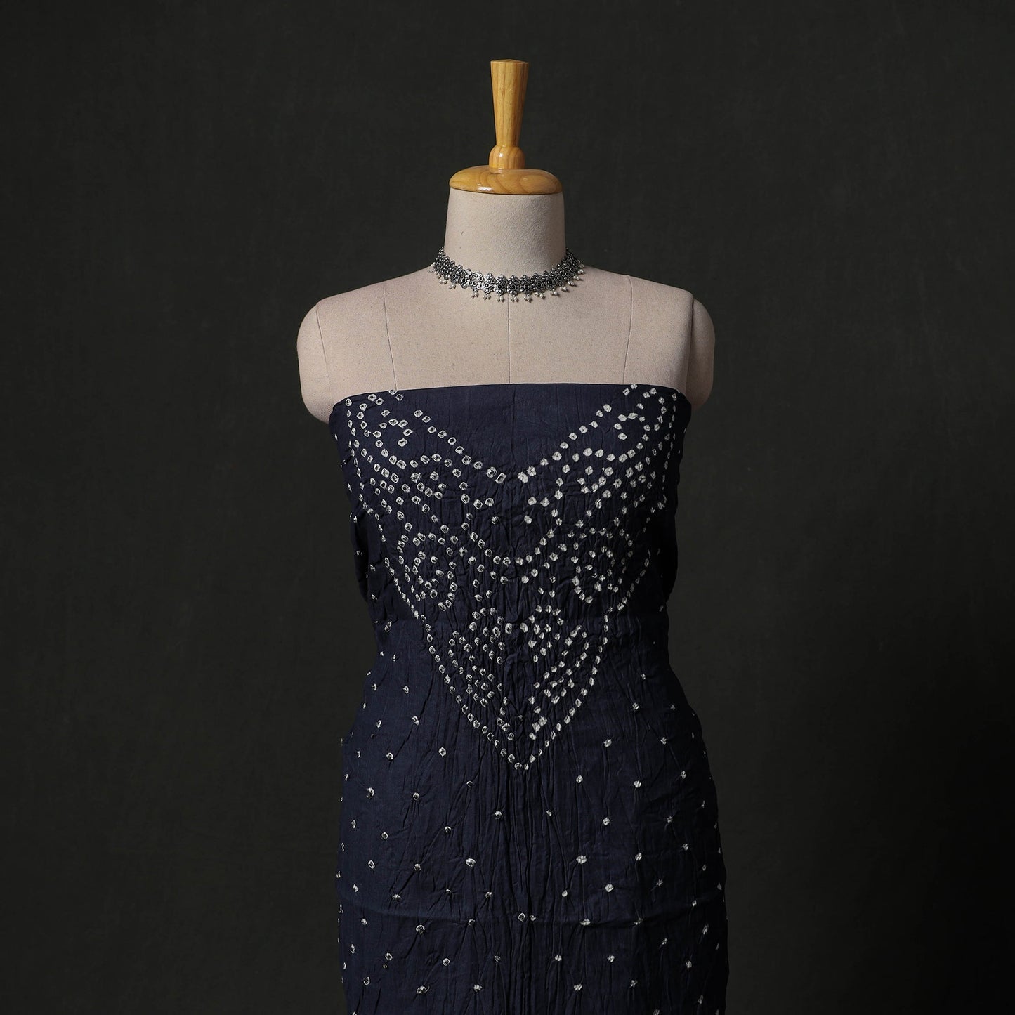 Kutch tie-dye satin cotton bandhani 3pc unstitched dress
