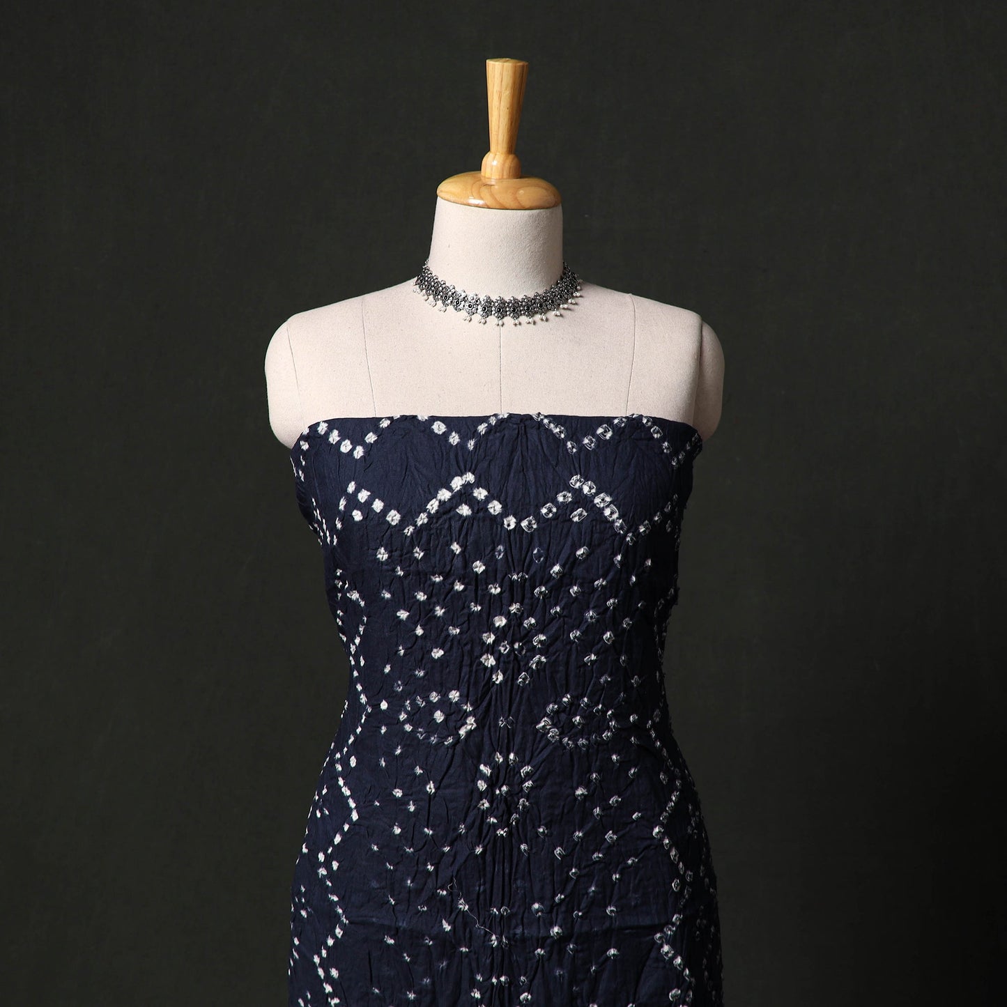 Kutch tie-dye satin cotton bandhani 3pc unstitched dress