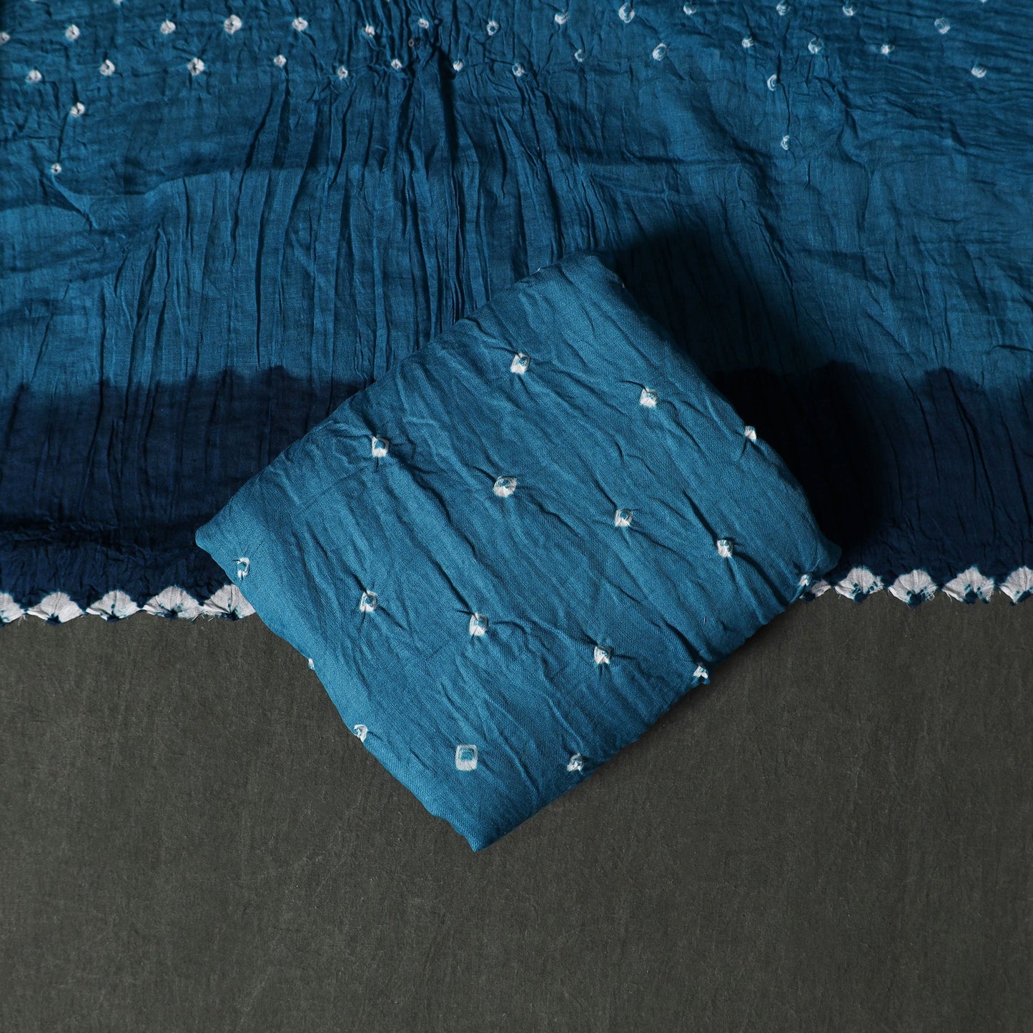Kutch tie-dye satin cotton bandhani 3pc unstitched dress