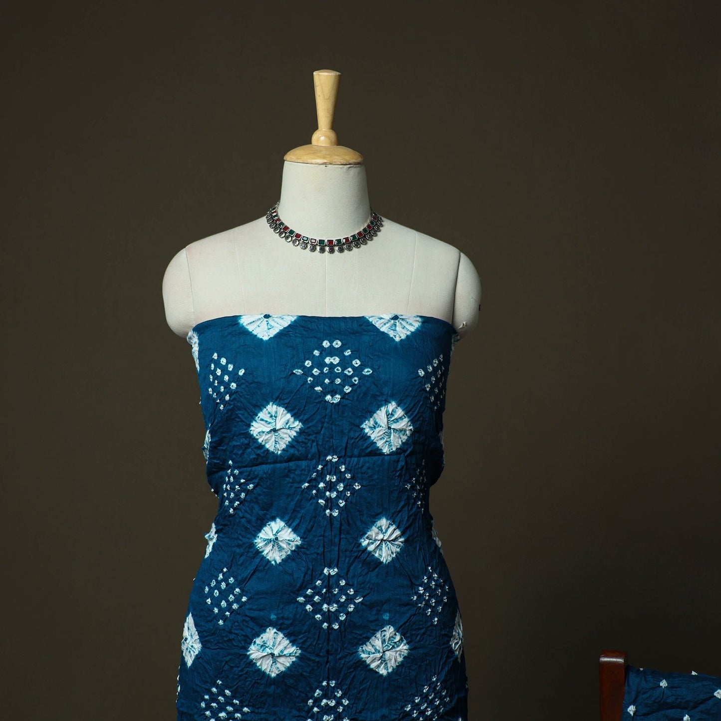 Kutch tie-dye satin cotton bandhani 3pc unstitched dress