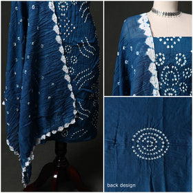 Kutch tie-dye satin cotton bandhani 3pc unstitched dress