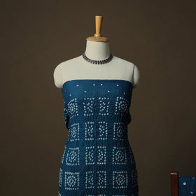 Kutch tie-dye satin cotton bandhani 3pc unstitched dress