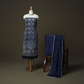 Kutch tie-dye satin cotton bandhani sequin work 3pc