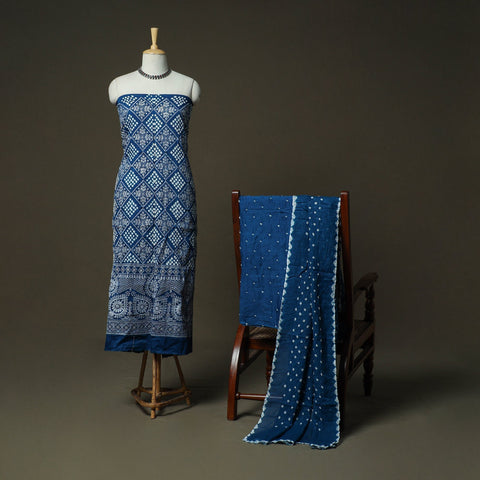 Kutch tie-dye satin cotton bandhani sequin work 3pc