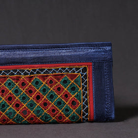 Blue Kutchi Embroidery Mirror Work Clutch