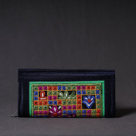 Blue Kutchi Embroidery Mirror Work Clutch