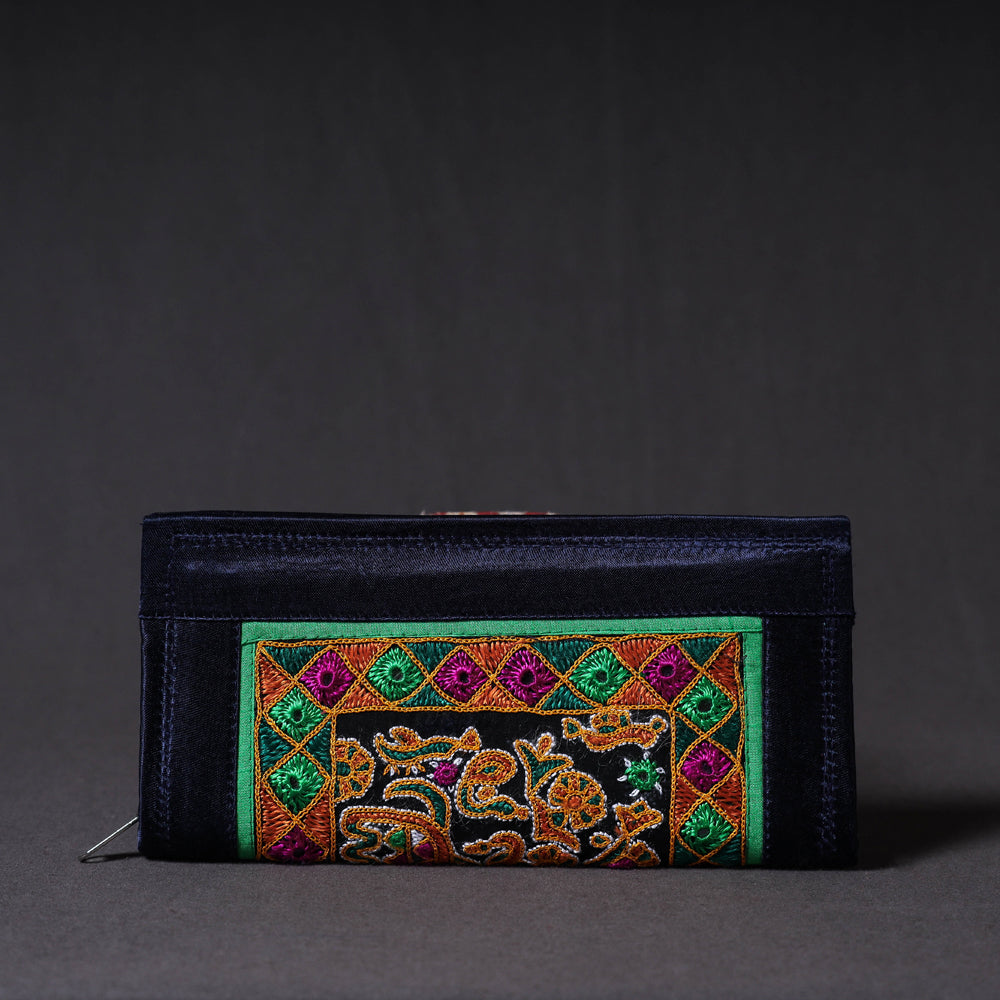 Blue Kutchi Embroidery Mirror Work Clutch