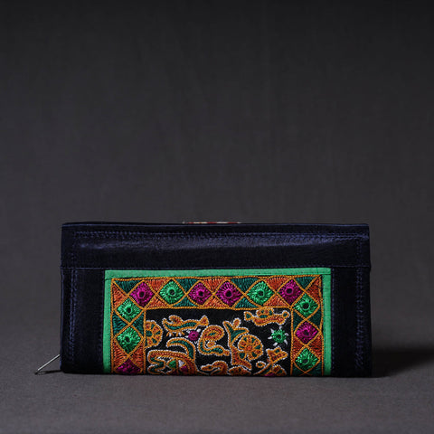 Blue Kutchi Embroidery Mirror Work Clutch