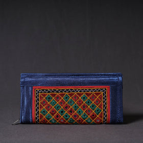 Blue Kutchi Embroidery Mirror Work Clutch