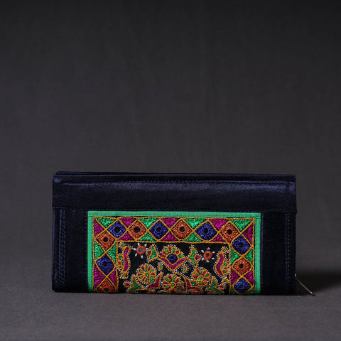 Blue Kutchi Embroidery Mirror Work Clutch