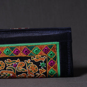 Blue Kutchi Embroidery Mirror Work Clutch