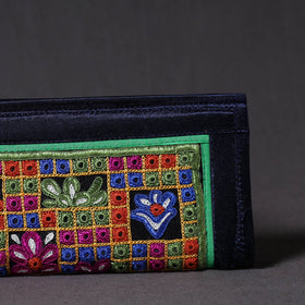 Blue Kutchi Embroidery Mirror Work Clutch