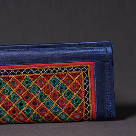 Blue Kutchi Embroidery Mirror Work Clutch
