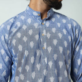 Lavender - pochampally ikat weave cotton men’s short kurta