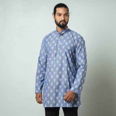 Lavender - pochampally ikat weave cotton men’s short kurta