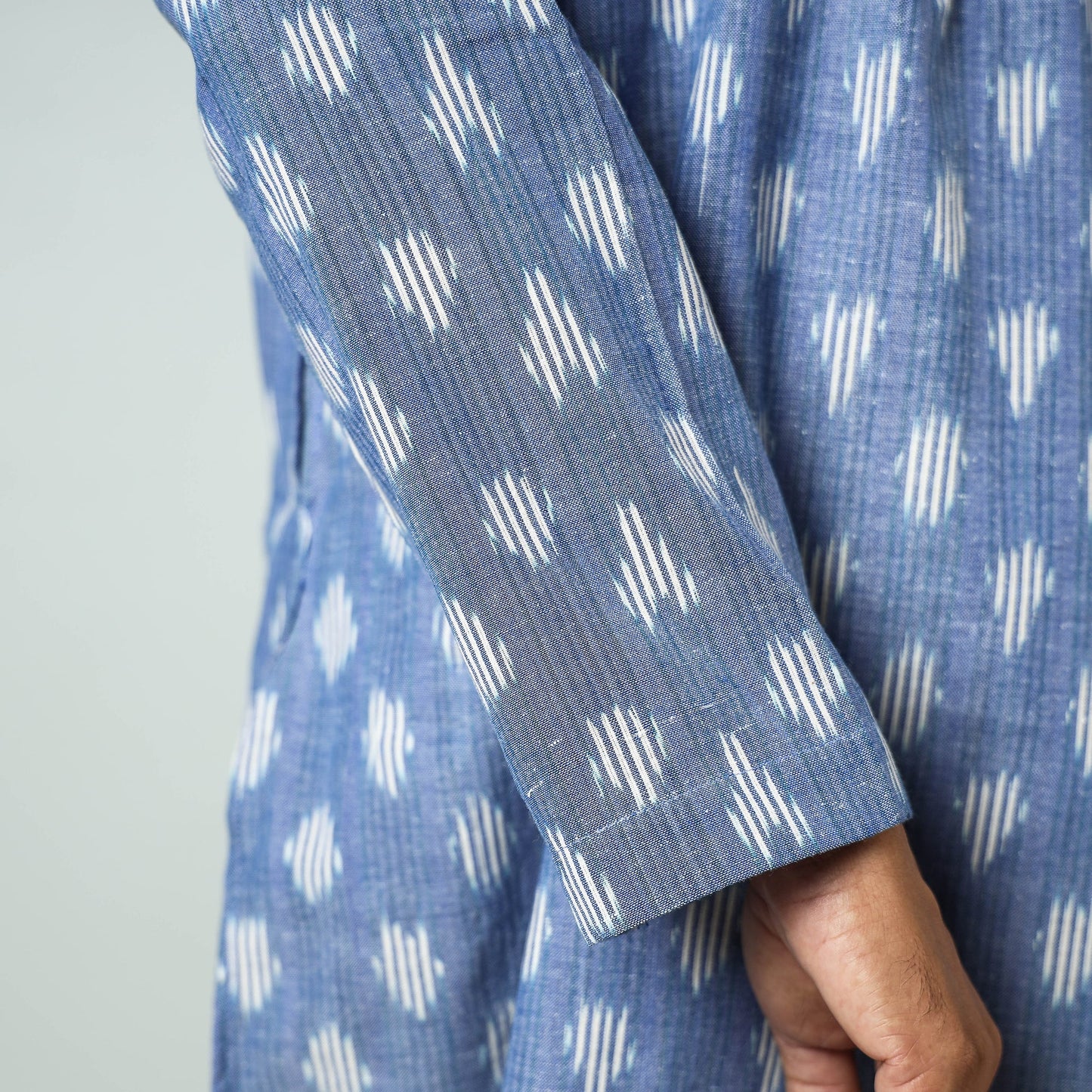 Lavender - pochampally ikat weave cotton men’s short kurta