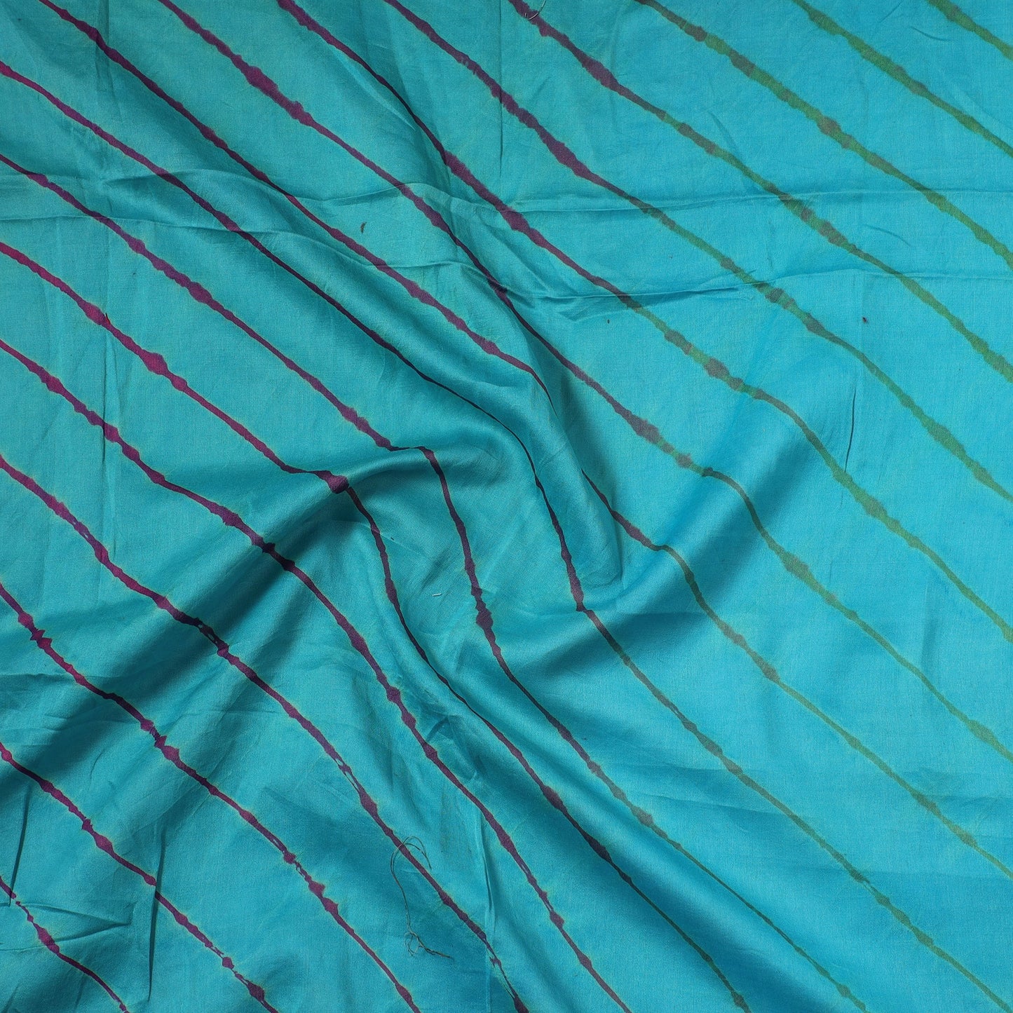 Blue Leheriya Tie-Dye Chanderi Silk Precut Fabric (1.6 Meter) 