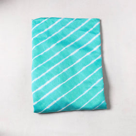 Blue Leheriya Tie-Dye Chanderi Silk Precut Fabric