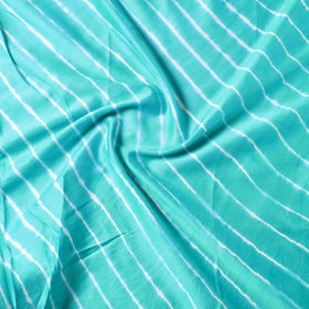 Blue Leheriya Tie-Dye Chanderi Silk Precut Fabric