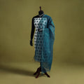 Blue - tie-dye kota doria cotton leheriya dupatta 02
