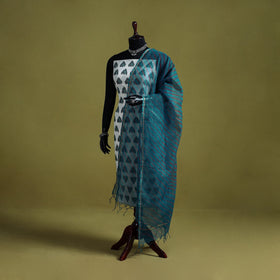 Blue - tie-dye kota doria cotton leheriya dupatta 02